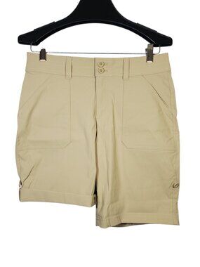 Eddie Bauer Rolled Hem Bermuda Shorts Women's 4 Nylon Stretch Adjustable Upf 50